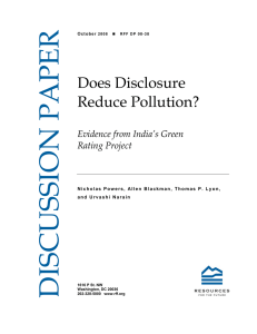 Does Disclosure Reduce Pollution? Evidence from India’s Green