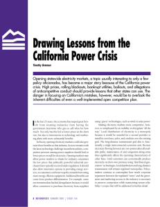 Drawing Lessons from the California Power Crisis