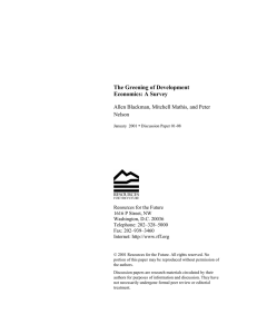 The Greening of Development Economics: A Survey Nelson