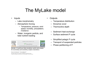The MyLake model • Inputs Outputs