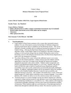 Chabot College  2008 Distance Education Course Proposal Form