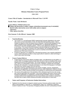 Chabot College 2008-2009 Distance Education Course Proposal Form