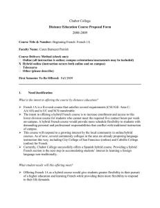 Chabot College 2008-2009 Distance Education Course Proposal Form