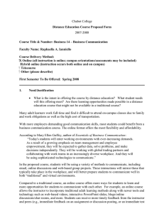 Chabot College 2007-2008  Distance Education Course Proposal Form