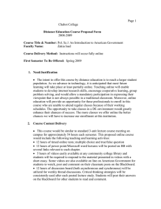Page 1 Chabot College Distance Education Course Proposal Form