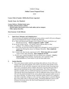 Chabot College 2010 Online Course Proposal Form