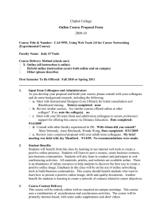 Chabot College 2009-10 Online Course Proposal Form