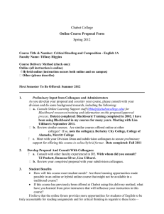 Chabot College Spring 2012 Online Course Proposal Form