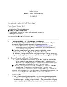 Chabot College Spring 2012 Online Course Proposal Form