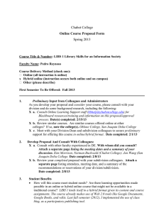 Chabot College Spring 2013 Online Course Proposal Form