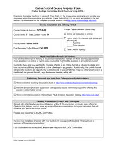 Online/Hybrid Course Proposal Form  Chabot College Committee On Online Learning (COOL)