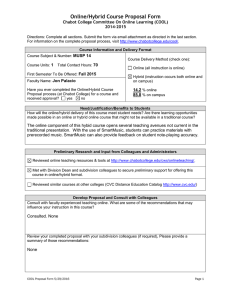 Online/Hybrid Course Proposal Form  Chabot College Committee On Online Learning (COOL) 2014-2015