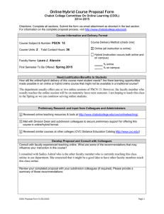 Online/Hybrid Course Proposal Form  Chabot College Committee On Online Learning (COOL) 2014-2015
