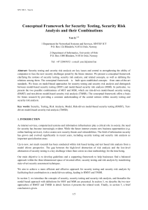 Conceptual Framework for Security Testing, Security Risk Analysis and their Combinations