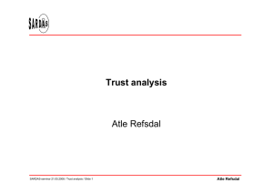 Trust analysis Atle Refsdal SARDAS-seminar 21.05.2008 / Trust analysis / Slide 1