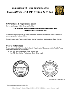 HomeWork • CA PE Ethics &amp; Rules