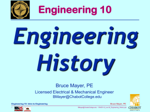 Engineering History Engineering 10 Bruce Mayer, PE
