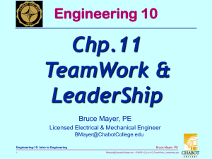Chp.11 TeamWork &amp; LeaderShip Engineering 10