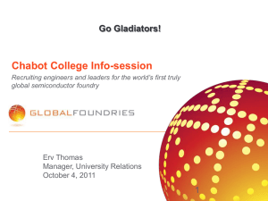 Chabot College Info-session 1 Go Gladiators! Erv Thomas