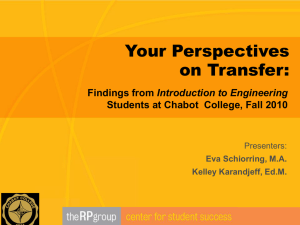 Your Perspectives on Transfer: Introduction to Engineering