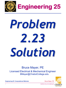 Problem 2.23 Solution Engineering 25