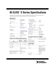 NI ELVIS  II Series Specifications ™