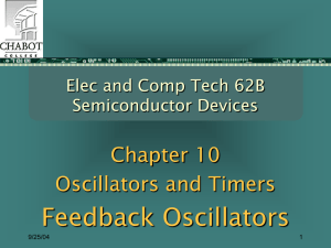 Feedback Oscillators Chapter 10 Oscillators and Timers Elec and Comp Tech 62B
