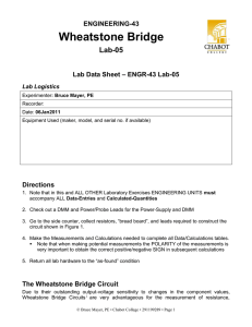 Wheatstone Bridge Lab-05 ENGINEERING-43 – ENGR-43 Lab-05