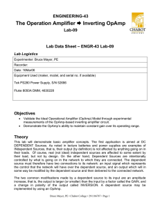 The Operation Amplifier ENGINEERING-43 Lab-09 – ENGR-43 Lab-09