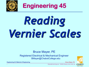 Reading Vernier Scales Engineering 45 Bruce Mayer, PE