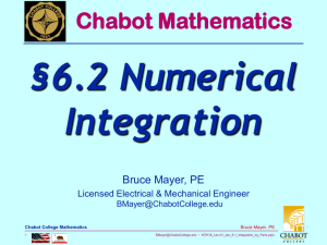 §6.2 Numerical Integration Chabot Mathematics Bruce Mayer, PE