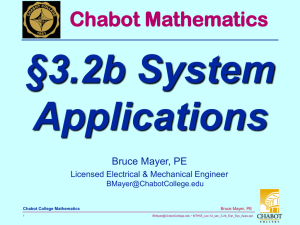 §3.2b System Applications Chabot Mathematics Bruce Mayer, PE