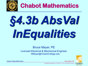 §4.3b AbsVal InEqualities Chabot Mathematics Bruce Mayer, PE