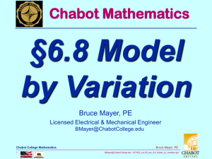 §6.8 Model by Variation Chabot Mathematics Bruce Mayer, PE
