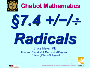  −/ §7.4 +/ Radicals