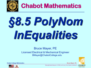 §8.5 PolyNom InEqualities Chabot Mathematics Bruce Mayer, PE