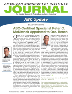 O ABC Update ABC-Certified Specialist Peter C. McKittrick Appointed to Ore. Bench