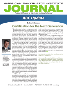 I ABC Update Certification for the Next Generation B