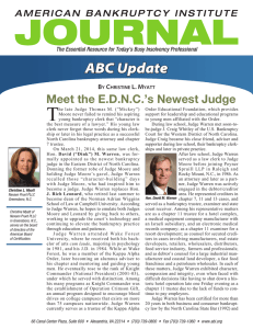 T ABC Update Meet the E.D.N.C.’s Newest Judge B