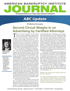 T ABC Update Second Circuit Weighs in on Advertising by Certified Attorneys