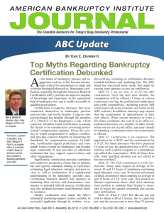 A ABC Update Top Myths Regarding Bankruptcy Certification Debunked