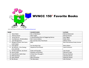 WVNCC 150 Favorite Books +