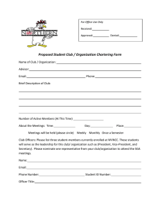 Proposed Student Club / Organization Chartering Form