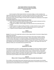 West Virginia Northern Community College Student Government Association Constitution Preamble