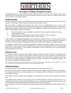 Emergency College Closing Procedure