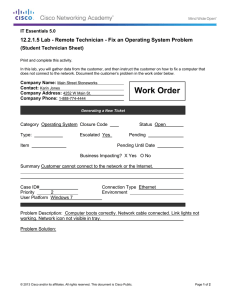 12.2.1.5 Lab - Remote Technician - Fix an Operating System... (Student Technician Sheet) IT Essentials 5.0