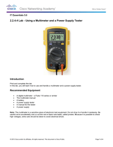 2.2.4.4 Lab - Using a Multimeter and a Power Supply... Introduction IT Essentials 5.0