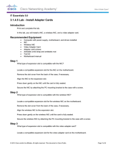 3.1.4.5 Lab - Install Adapter Cards Introduction IT Essentials 5.0