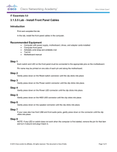 3.1.5.5 Lab - Install Front Panel Cables Introduction Recommended Equipment IT Essentials 5.0