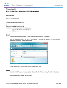 5.1.4.5 Lab - Data Migration in Windows Vista Introduction Recommended Equipment